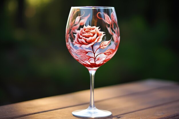 Photo wine glass for rose