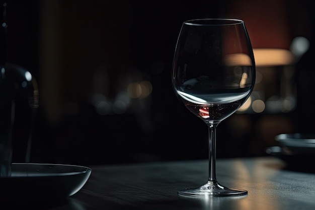 Wine glass on the table