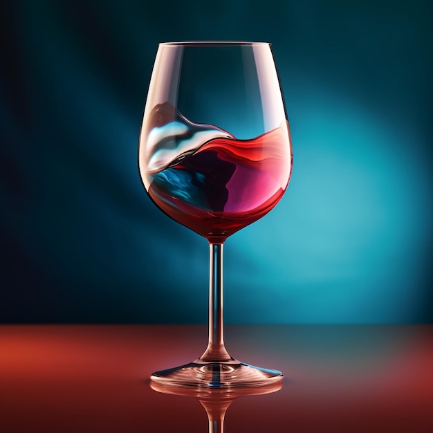 A wine glass with a red liquid in it