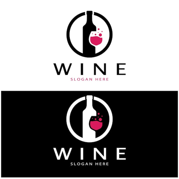 Photo wine logo design templatevector illustration of iconvector