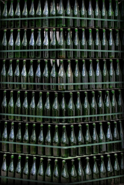 Photo wine racks in an old wine cellar