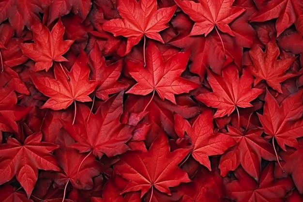 Wine red autumn leaves texture fall nature background AI Generative