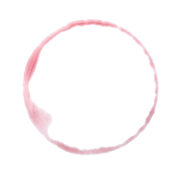 Wine ring on white background top view