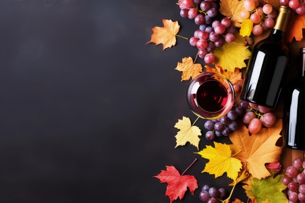 Wine season tasting banner with different wines and space for text