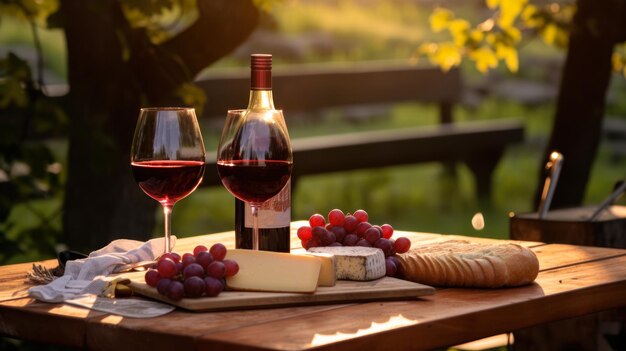 wine tasting on grape plantations generative ai