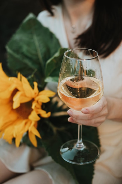 wine tasting sunflower