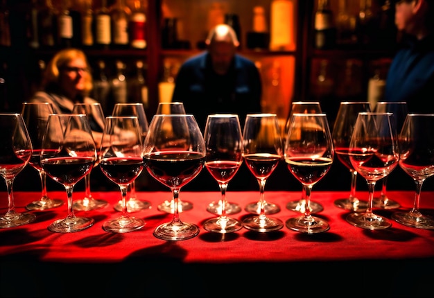 A wine tasting with tasting glasses