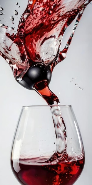 Foto spruzzo d'acqua di vino