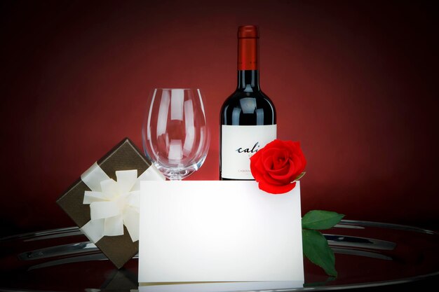 Wine with a gift for a special day