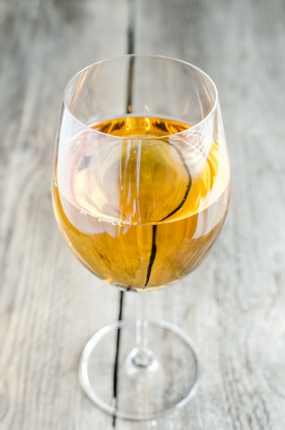 Wineglass with white wine