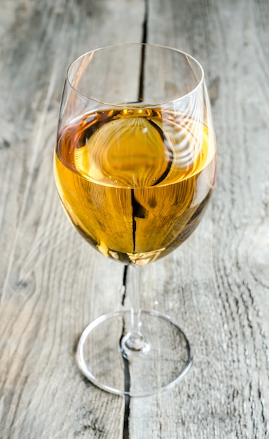 Wineglass with white wine