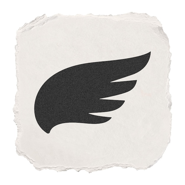 Wing png icoon sticker gescheurd papierontwerp op doorzichtige achtergrond