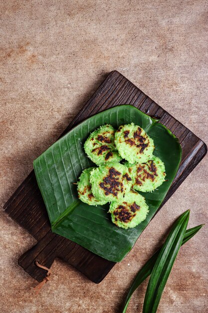 Wingko pandan is javanese traditional pancake made from grated coconut gluotinous fluor and sugar