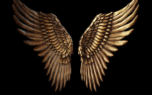 The wings of the angel are gold.