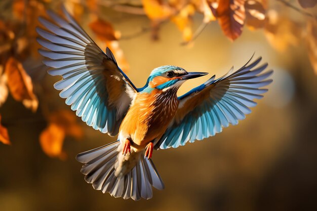 野生動物の写真における自由の翼の鳥