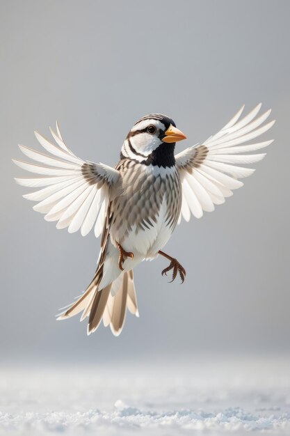 Wings of Grace The Elegant Flight of an Isolated Sparrow