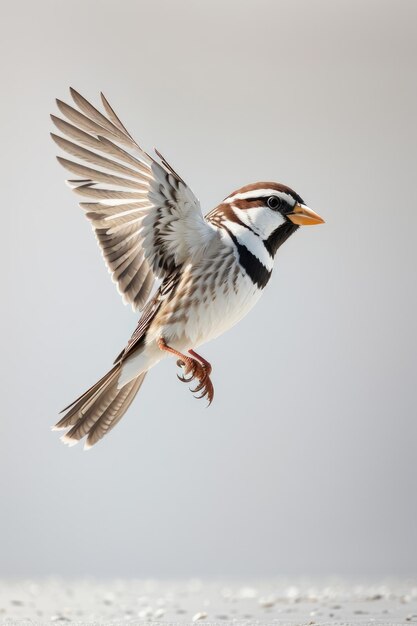 Wings of Grace The Elegant Flight of an Isolated Sparrow