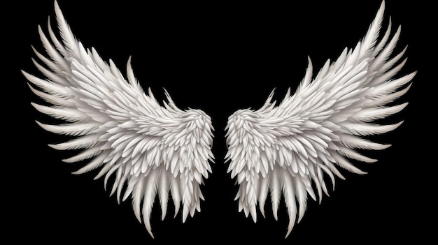 Photo wings isolated black background generate ai