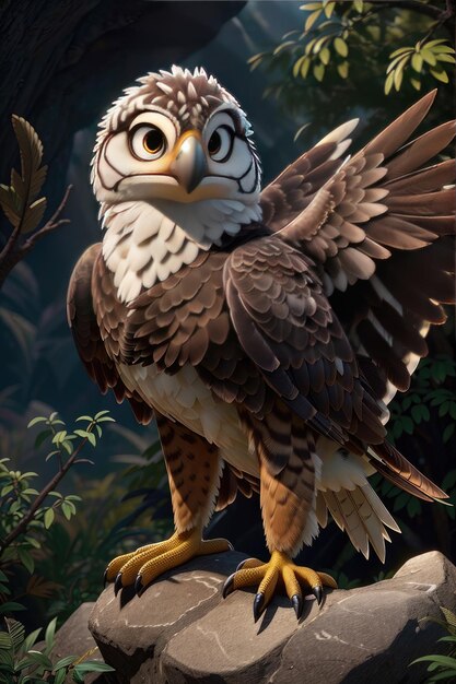 Wings of Majesty A Realistic Portrait of the Majestic Hawk Bird