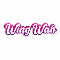 Photo wingwah typography 3d design yellow pink white background photo jpg