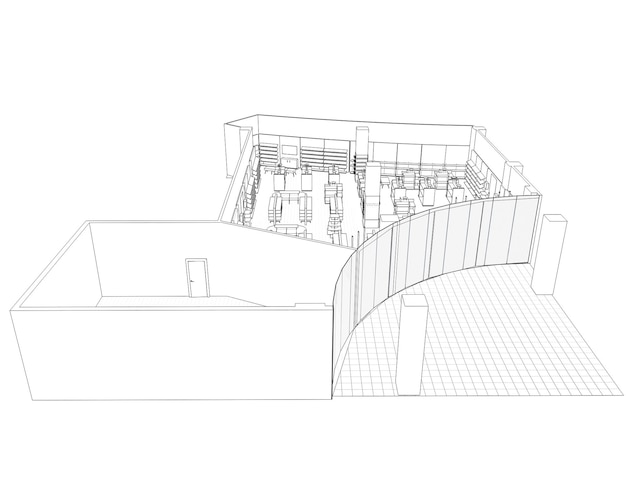 winkelcentrum contour visualisatie 3D illustratie schets schets