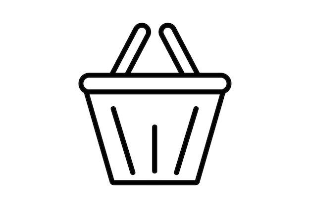 Winkelmandje platte pictogram seo web symbool vorm app lijn teken kunst