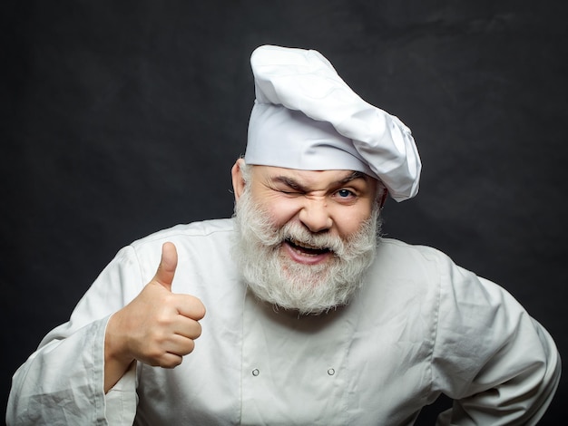 Winking bearded cook