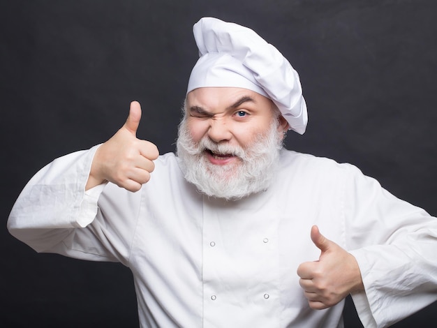 Winking bearded cook