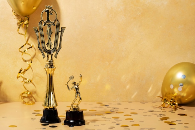 Winner concept with golden man
