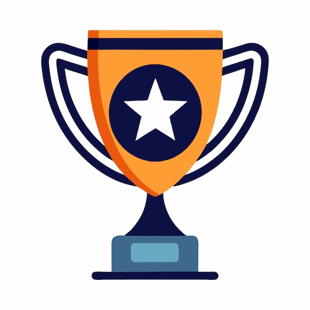 Winner trophy cup icoon logo op witte achtergrond