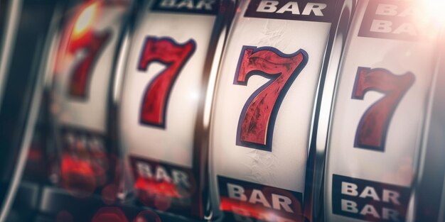 Photo winning on three sevens slot machines generative ai