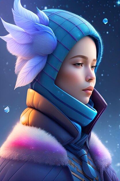 The Winter Abstract character design The Winter is coming Digital art