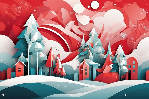 Photo winter abstract illustration christmas design with graphic shapes