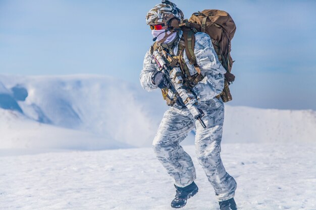 Winter arctic mountains warfare