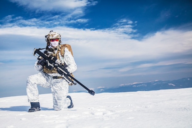 Winter arctic mountains warfare