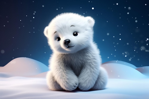 winter baby polar bear