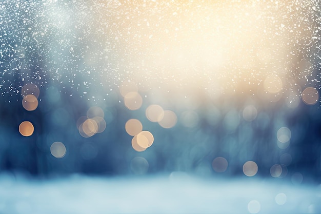 Winter backdrop with bokeh