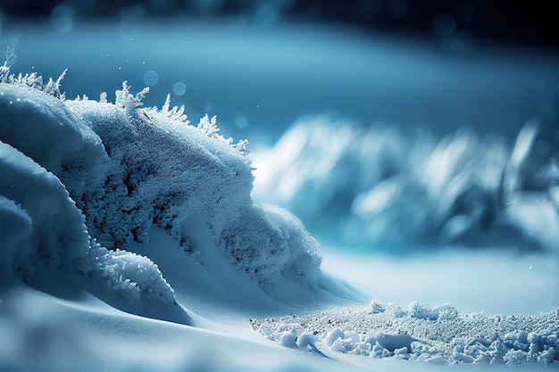 写真 雪と霜の冬の背景