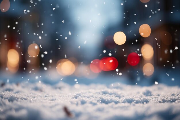 Фото Зимний фон снег размытый боке счастливого нового года