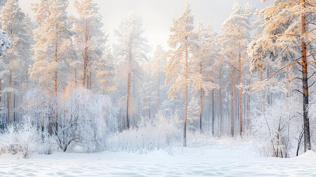 Photo winter background of snow and frost landscape
