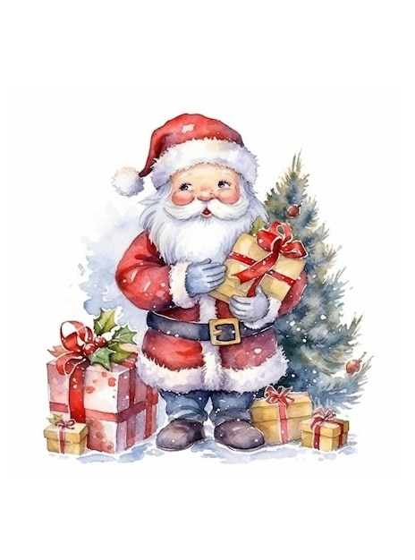 クリスマスと新年あけましておめでとうございますシーズンの冬の背景水彩描画招待状カード ソーシャル ポスト広告カバー販売バナーと招待状の背景デザイン