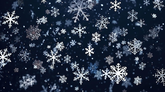 Photo winter background with snowflakes