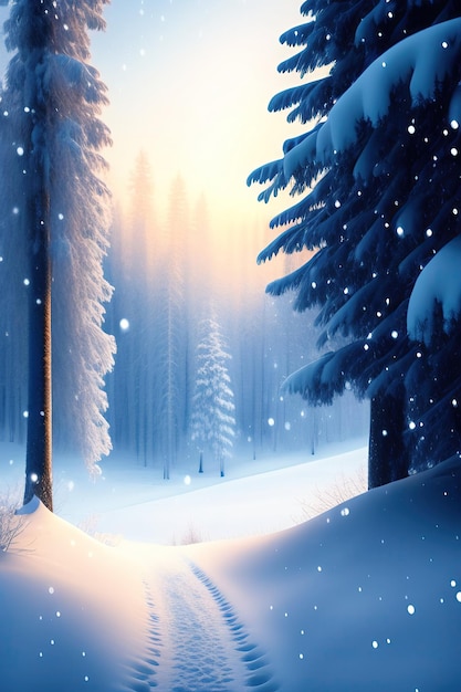 Winter background with snowflakes