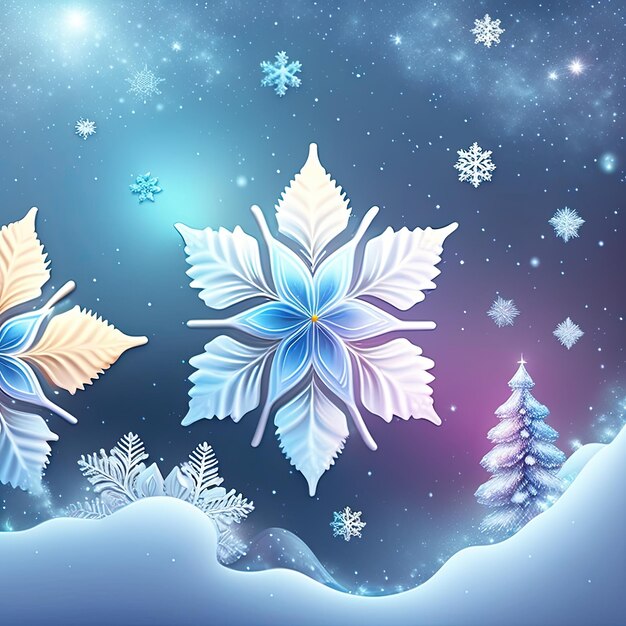 Winter background with snowflakes