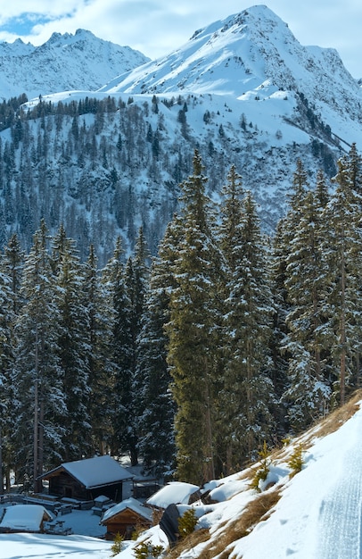 Winter berglandschap. Kappl-skigebied in de Tiroolse bergen, Oostenrijk.