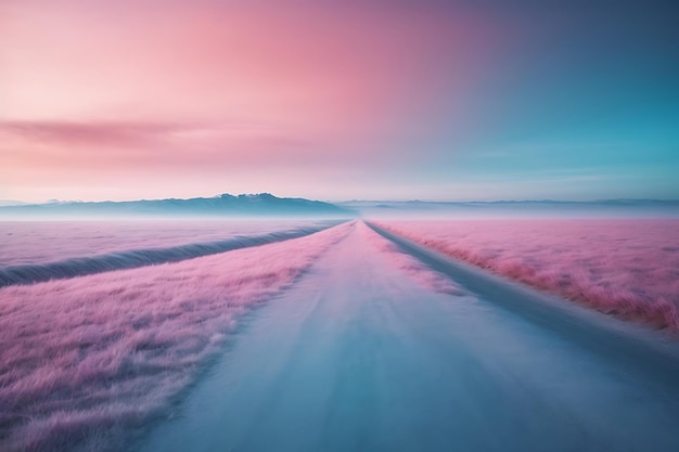 Photo winter blue and pink gradient background