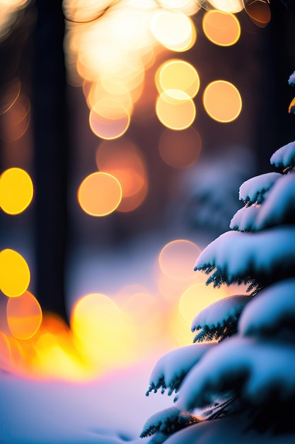 Winter bokeh achtergrond