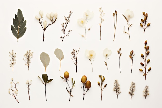 Photo winter botanicals on a creamy phone background