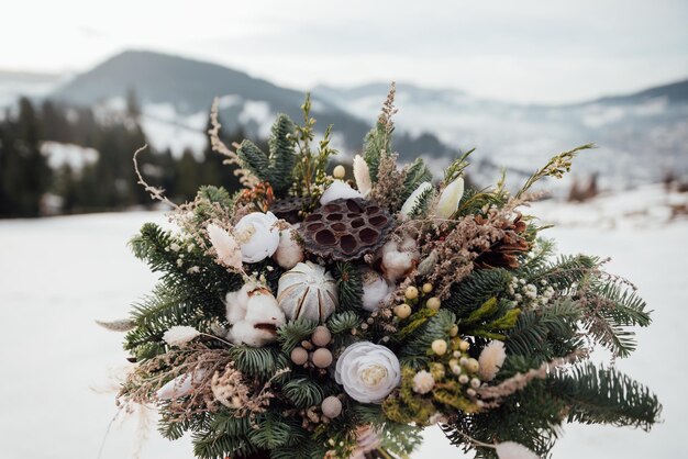 Winter bridal bouquet.