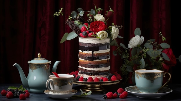 winter cake inspiratie HD 8K behang Stock Fotografische afbeelding